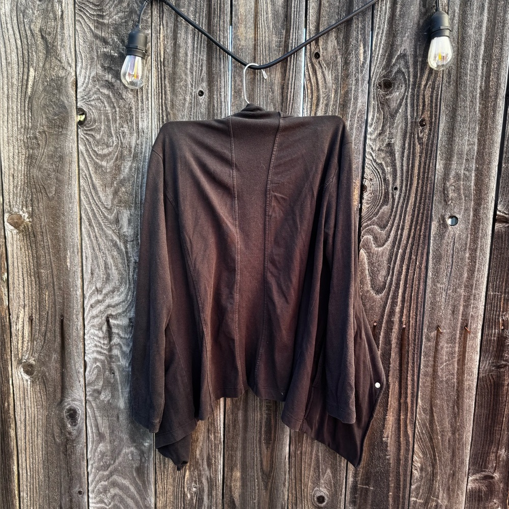 Eileen Fisher Asymmetrical Snap Front Cotton Jacket Black Size Petite Large - Picture 15 of 16